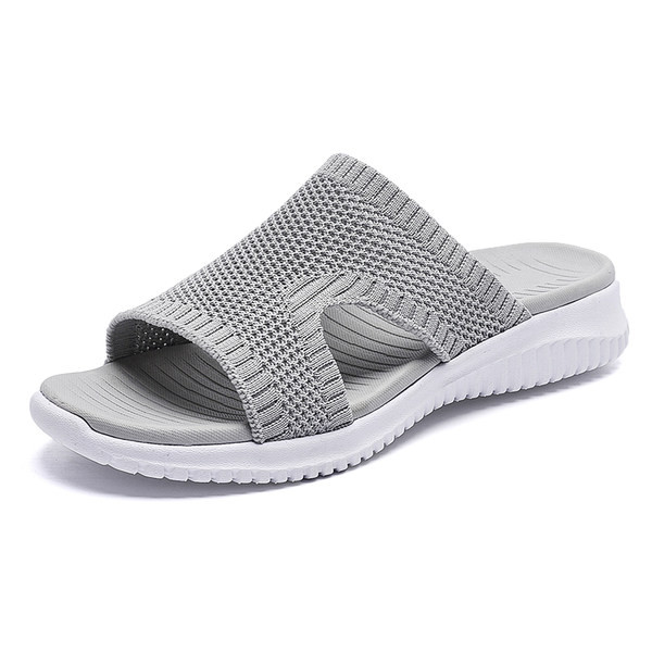 Γυναικείες υφασμάτινες καθημερινές παντόφλες επίπεδη σόλα