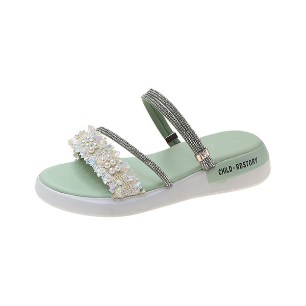 Ženske casual papuče s ukrasnim kamenčićima i biserima