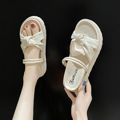 Έκο δερμάτινες casual παντόφλες με ψηλή σόλα 4cm για γυναίκες