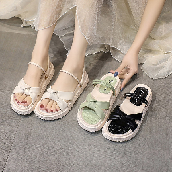 Έκο δερμάτινες casual παντόφλες με ψηλή σόλα 4cm για γυναίκες