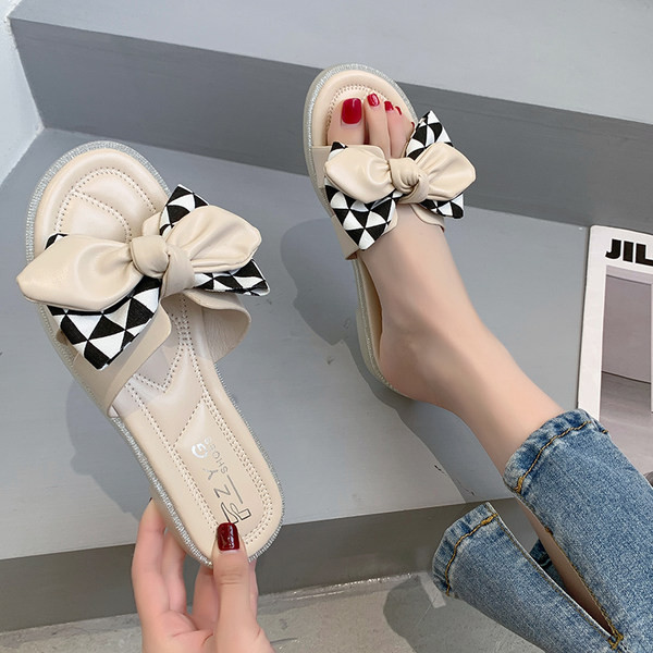 Casual χαμηλές παντόφλες με οικολογική δερμάτινη κορδέλα