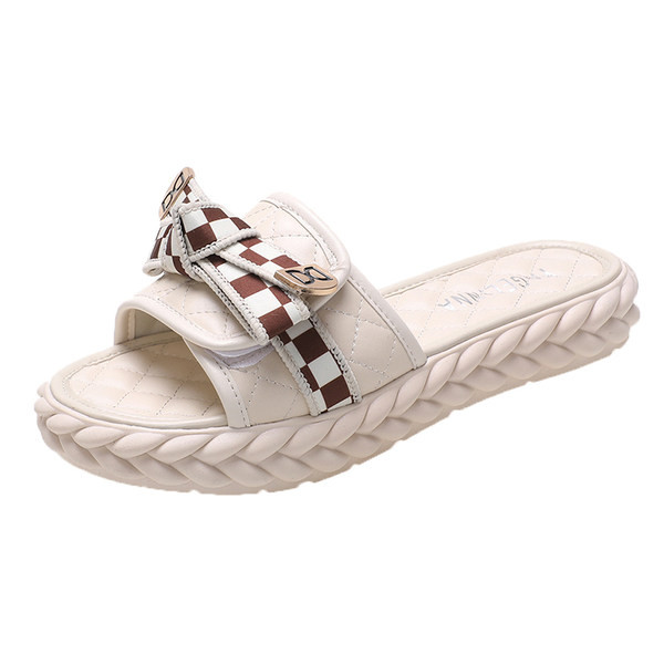 Kožne papuče s ravnim potplatom pogodne za svakodnevni život