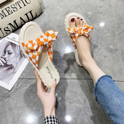 Γυναικείες Παντόφλες Casual Flat Σόλα Καρό