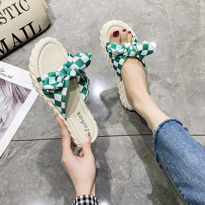 Γυναικείες Παντόφλες Casual Flat Σόλα Καρό