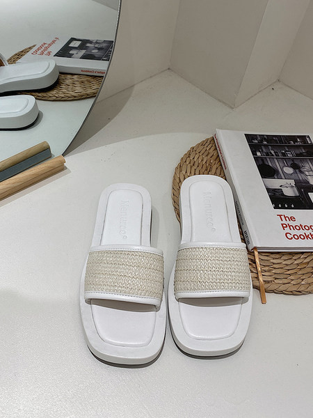 Casual flat τετράγωνες παντόφλες