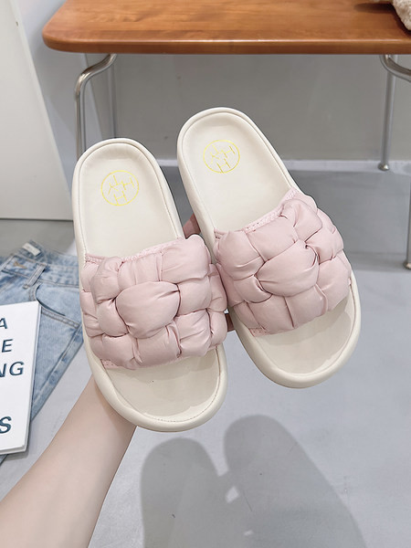 Ženske ležerne papuče s pletenim naramenicama