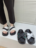 Νέο μοντέλο γυναικείες παντόφλες με σταυρωτά λουράκια - τρία χρώματα