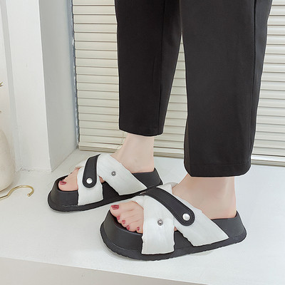 Νέο μοντέλο γυναικείες παντόφλες με σταυρωτά λουράκια - τρία χρώματα