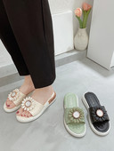 Casual γυναικείες παντόφλες με 3D διακόσμηση