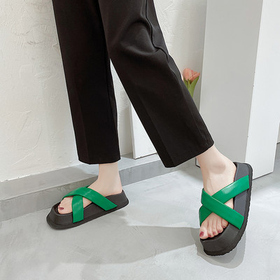 Ženske papuče s platformom na remenčiće