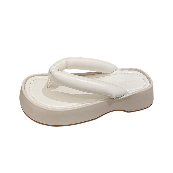 Γυναικείες έκο  δερμάτινες παντόφλες με ψηλή σόλα