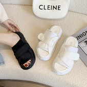 Γυναικείες casual παντόφλες με λουράκια velcro