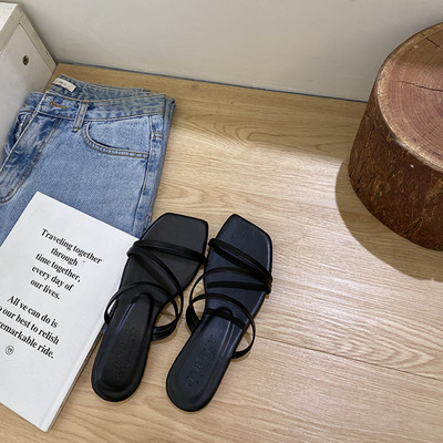 Ženske papuče sa tankim remenčićima od eko kože