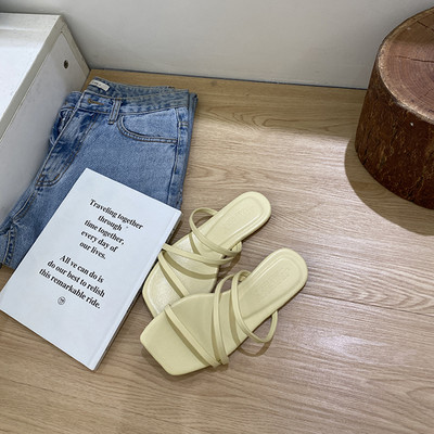 Ženske papuče sa tankim remenčićima od eko kože