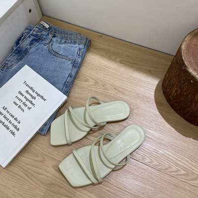 Ženske papuče sa tankim remenčićima od eko kože