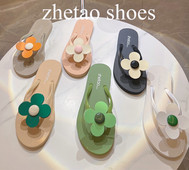 Silikona flip flops ar ziedu