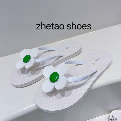 Silikona flip flops ar ziedu