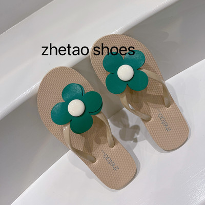 Silikona flip flops ar ziedu