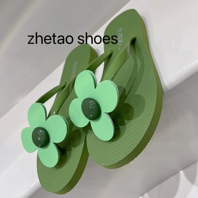 Silikona flip flops ar ziedu
