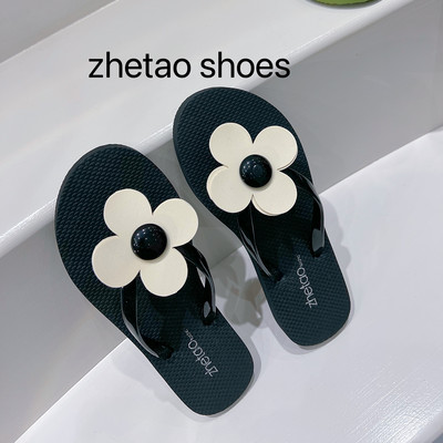 Silikona flip flops ar ziedu