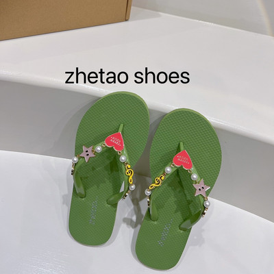 Γυναικείες casual παντόφλες με πέτρες και πέρλες