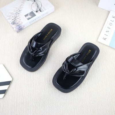 Γυναικείες casual σαγιονάρες - μαύρο και κίτρινο χρώμα