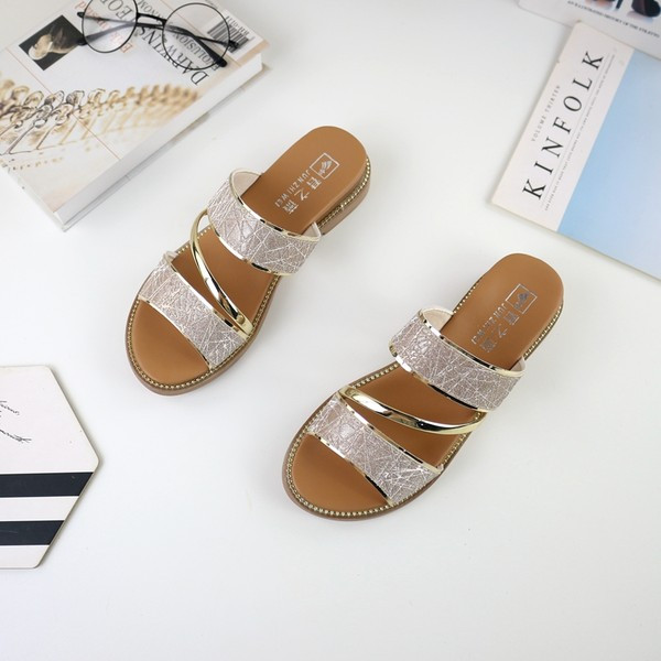 Γυναικείες casual τετράγωνες παντόφλες με τακούνι