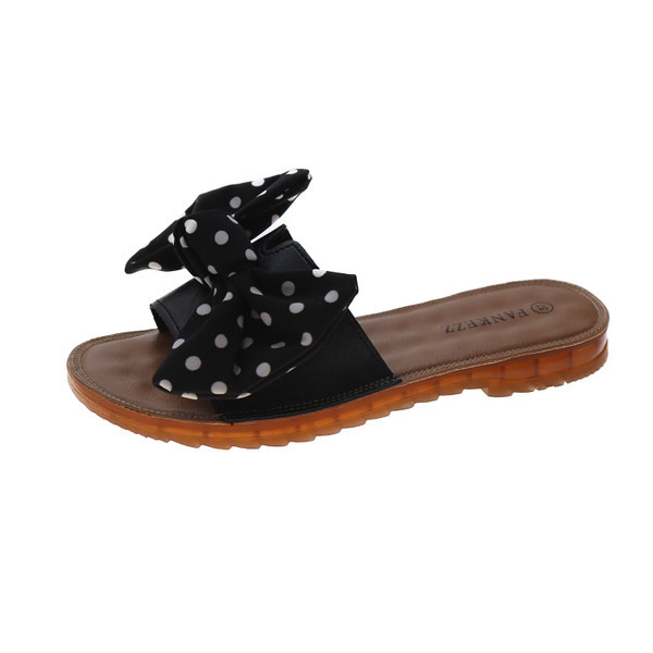 Moderne ženske papuče od eko kože sa tekstilnom trakom