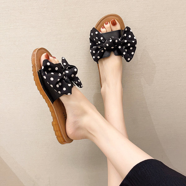 Moderne ženske papuče od eko kože sa tekstilnom trakom