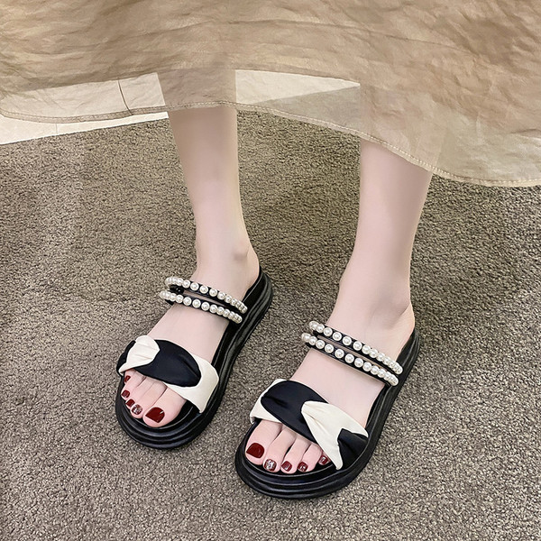 Ženske papuče s debelim potplatom od 4,5 cm i ukrasnim perajama