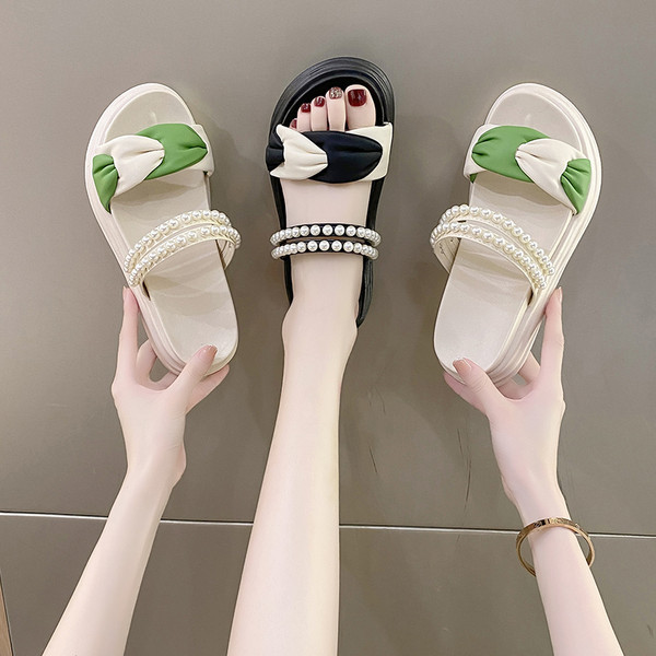 Ženske papuče s debelim potplatom od 4,5 cm i ukrasnim perajama