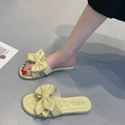 Γυναικείες casual παντόφλες με κορδέλα