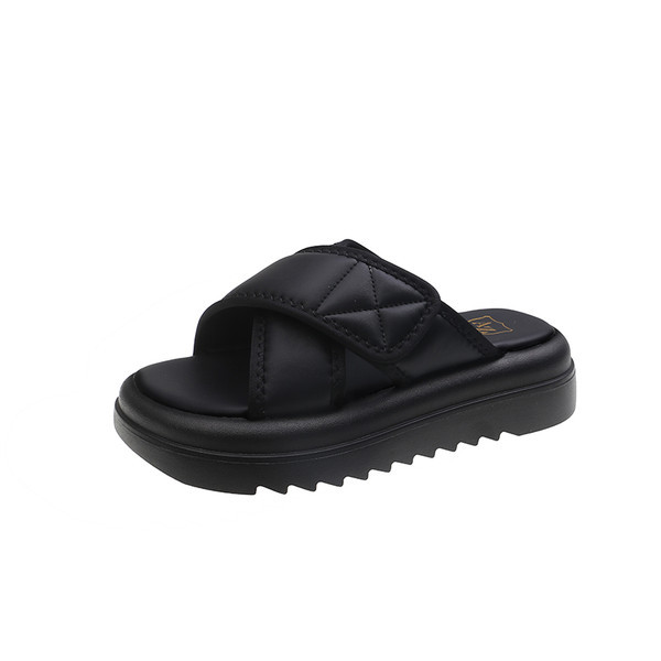 Ženske ležerne papuče s platformom s križnim remenima