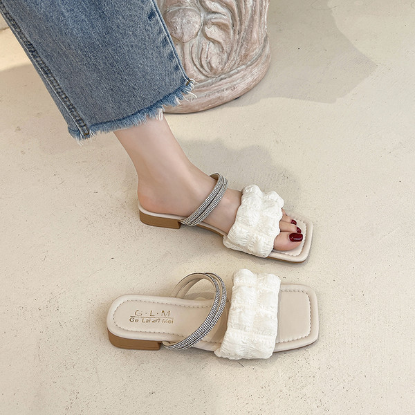 Moderne ženske papuče sa četvrtastom petom od 2,5 cm