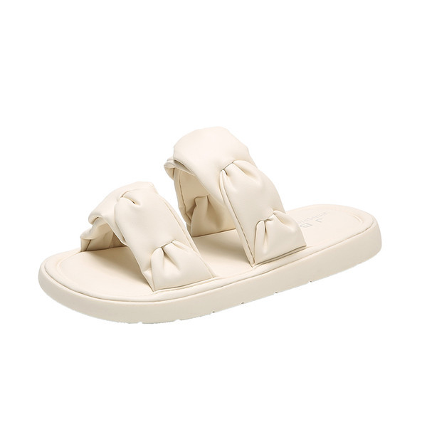 Γυναικείες παντόφλες με λουράκια από οικολογικό δέρμα σε τρία χρώματα