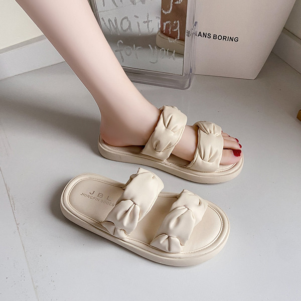 Γυναικείες παντόφλες με λουράκια από οικολογικό δέρμα σε τρία χρώματα