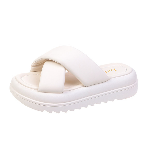 Casual ženske papuče od eko kože sa visokim đonom od 4,5 cm