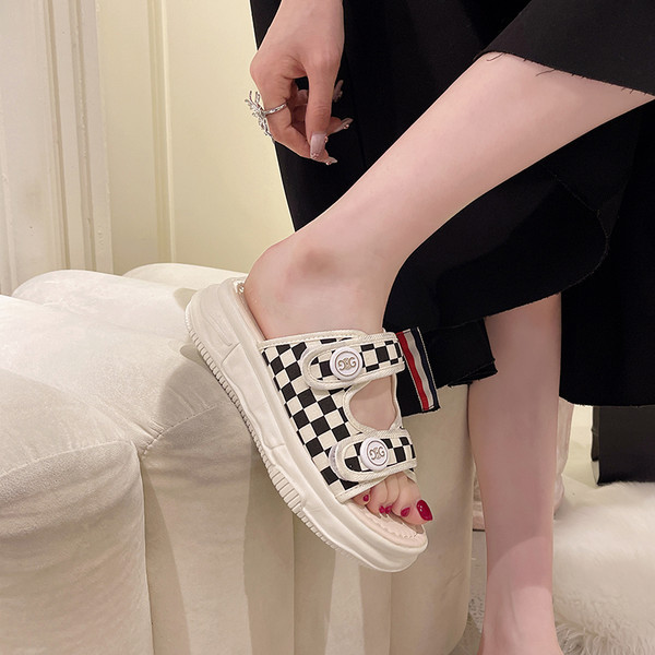 Ženske casual papuče s čičak zakrpama