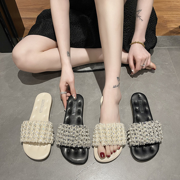 Ženske papuče s ukrasnim perlicama