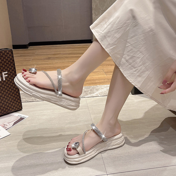 Ženske papuče sa kamenčićima - dvije boje