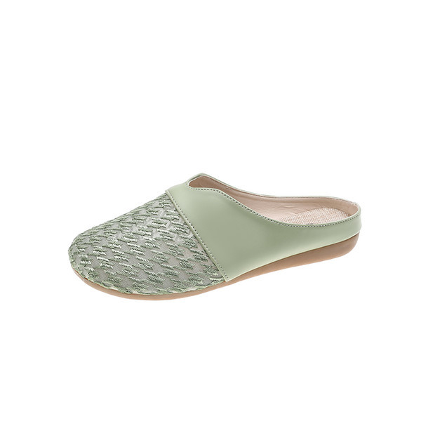 Ženske zatvorene papuče od eko kože sa ravnim đonom