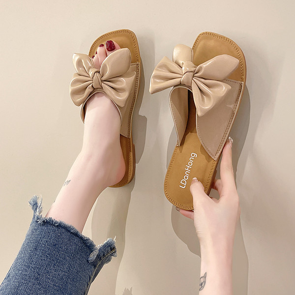 Ženske casual papuče sa trakom od eko kože