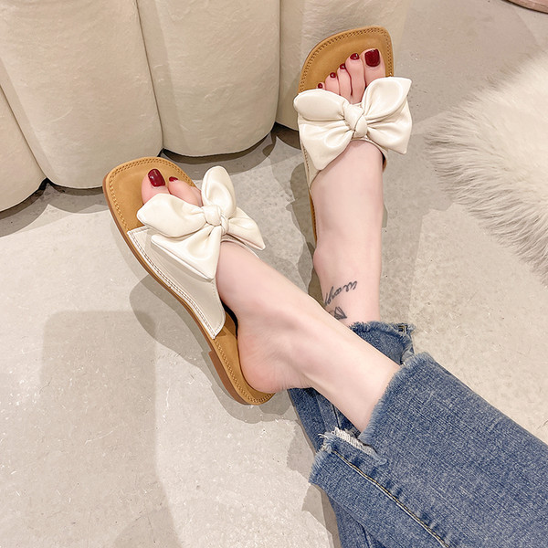 Ženske casual papuče sa trakom od eko kože