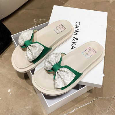 Γυναικείες casual παντόφλες με κορδέλα