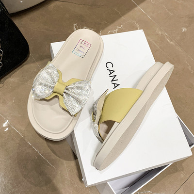 Γυναικείες casual παντόφλες με κορδέλα