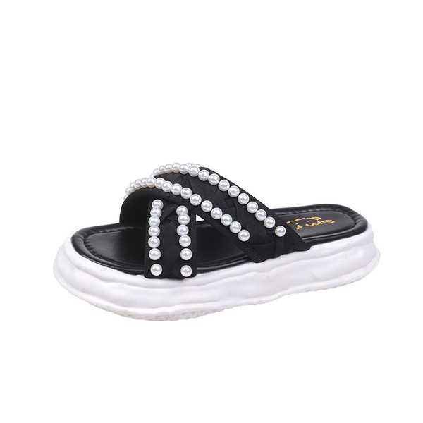 Γυναικείες casual παντόφλες με πέρλες