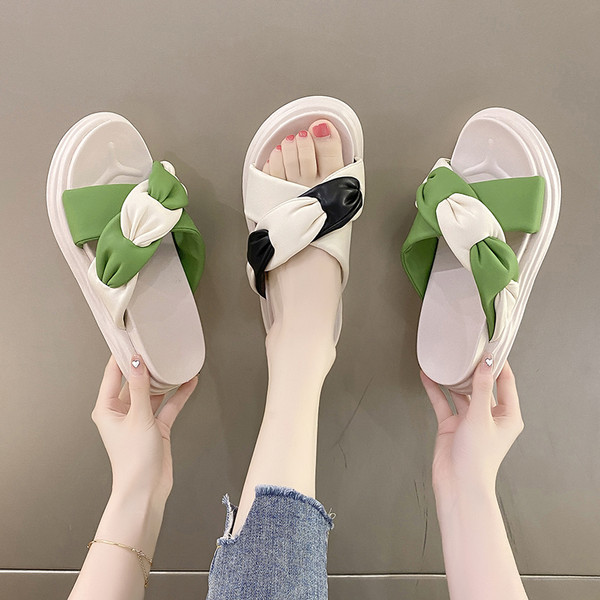 Παντόφλες Casual Platform Cross Strap