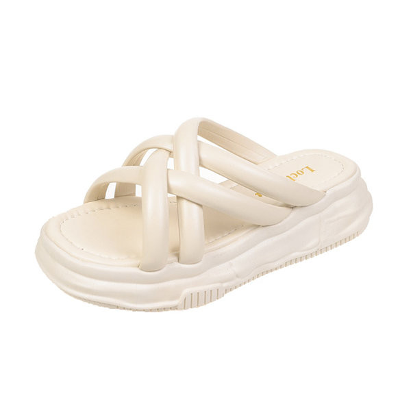 Ženske casual papuče s križnim remenčićima i ravnim potplatom