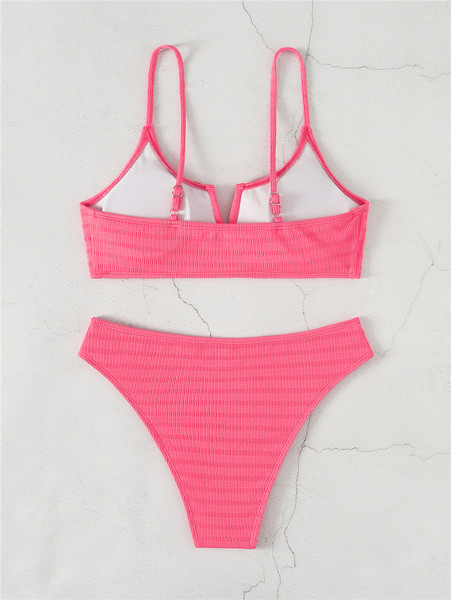 Γυναικείο μαγιό σε ροζ χρώμα - δύο μέρη