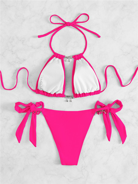 Moderan ženski kupaći kostim s kamenčićima - dvodijelni